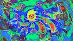 Fifth of 'reflets &mdash; msg &mdash; abstract 1 abstract 5'.