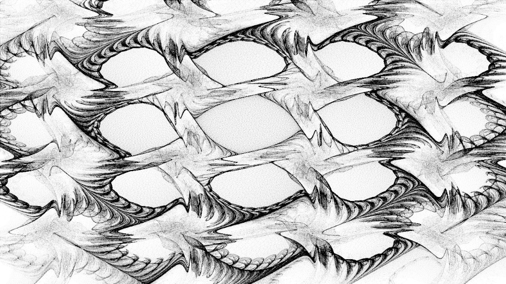 Image 'reflets &mdash; msg &mdash; abstract attractors black & white 1 2'.