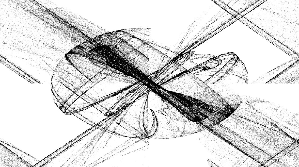 Image 'reflets &mdash; msg &mdash; abstract attractors black & white 1 6'.