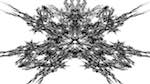 Third of 'reflets &mdash; msg &mdash; abstract attractors black & white 1'.