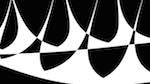 Seventh of 'reflets &mdash; msg &mdash; abstract attractors black & white 1'.
