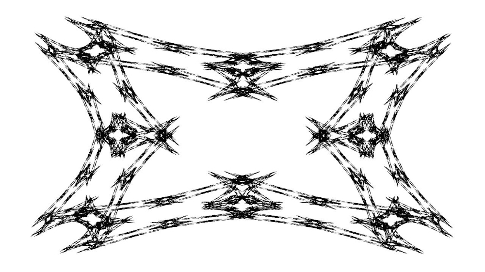 Image 'reflets &mdash; msg &mdash; abstract attractors black & white 2 2'.