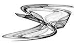 Fifth of 'reflets &mdash; msg &mdash; abstract attractors black & white 2'.