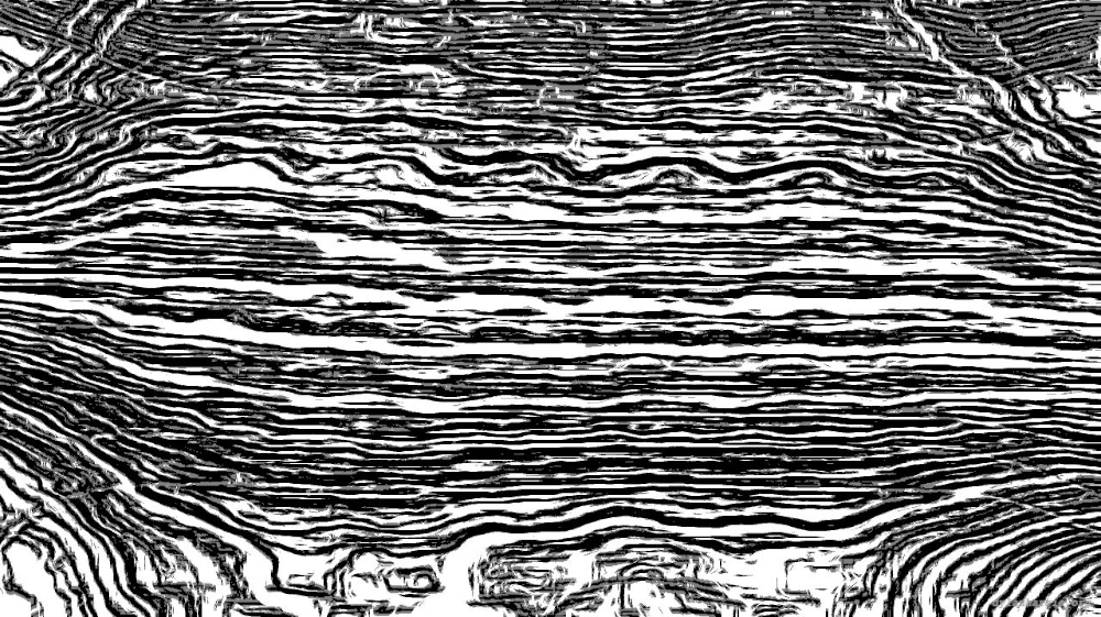 Image 'reflets &mdash; paint action sequence &mdash; bw effects 1 6'.