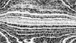 Seventh of 'reflets &mdash; paint synthesiser classic &mdash; 3.5 collection BW hatching 1'.