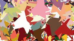 Fourth of 'reflets &mdash; paint synthesiser classic &mdash; users chuck&rsquo;s autodraw regions as brush'.