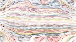 Fourth of 'reflets &mdash; paint synthesiser classic &mdash; cd hand drawn media graphic media ink 2'.