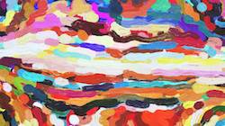Seventh of 'reflets &mdash; paint synthesiser classic &mdash; cd hand drawn media wet media oil 4'.