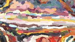 Eighth of 'reflets &mdash; paint synthesiser classic &mdash; cd hand drawn media wet media oil 4'.