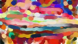 Second of 'reflets &mdash; paint synthesiser classic &mdash; cd hand drawn media wet media oil 5'.