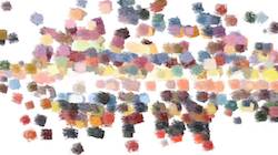 Third of 'reflets &mdash; paint synthesiser classic &mdash; cd hand drawn media wet media wet 2'.