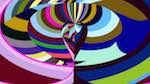 Sixth of 'reflets &mdash; msg &mdash; abstract circular 1 5'.