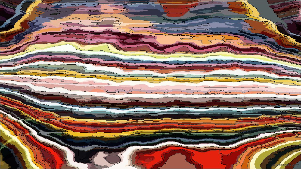 Image 'reflets &mdash; paint action sequence &mdash; dave&rsquo;s outline 3'.