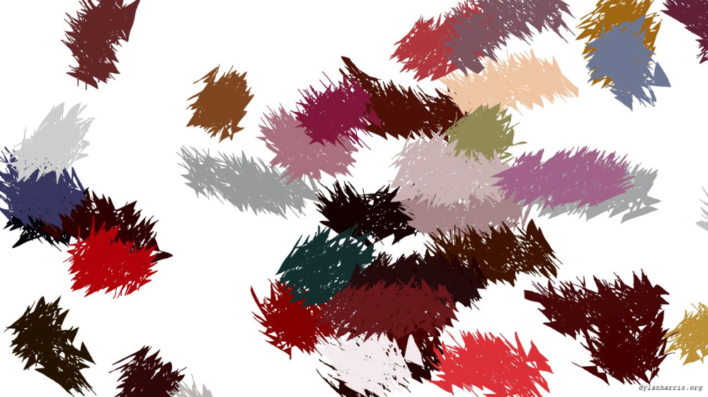 Image 'reflets &mdash; paint action sequence &mdash; iterative processes 1 5'.