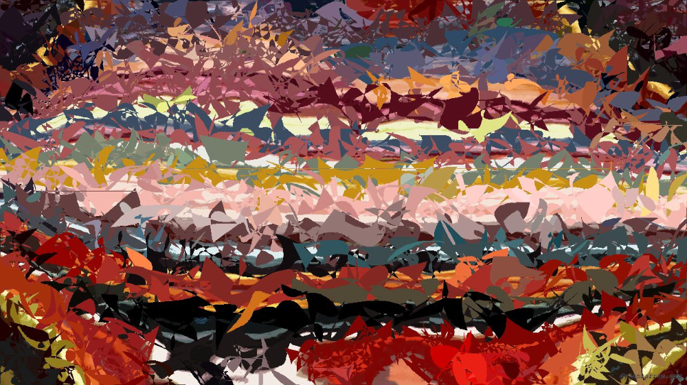 Image 'reflets &mdash; paint action sequence &mdash; iterative processes 5 5'.