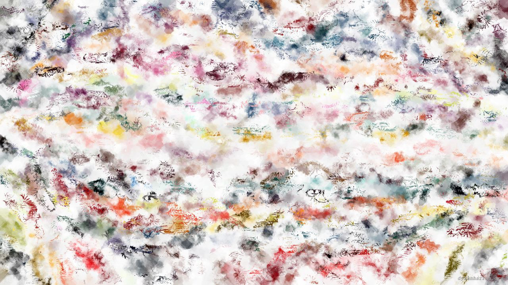 Image 'reflets &mdash; paint action sequence &mdash; paint 1 2'.