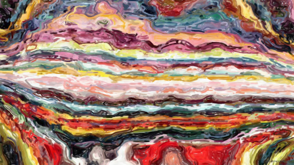 Image 'reflets &mdash; paint action sequence &mdash; paint styles 2'.