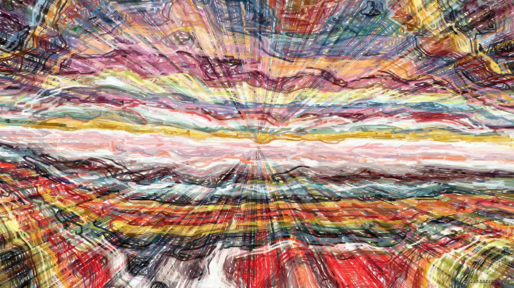 Image 'reflets &mdash; paint action sequence &mdash; paint styles 3'.