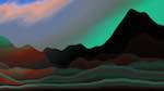 Sixth of 'reflets &mdash; msg &mdash; abstract 1 vert mountains 2'.