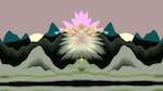 Fifth of 'reflets &mdash; msg &mdash; abstract 1 vert mountains 3'.