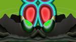 Second of 'reflets &mdash; msg &mdash; abstract 1 vert mountains 4'.