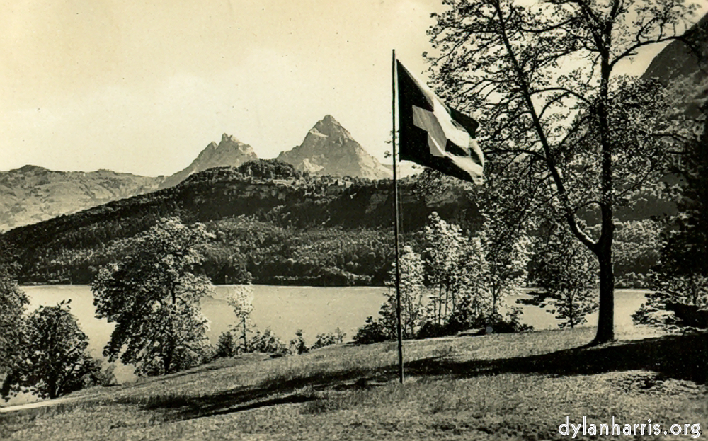 image: Postcard [[ The Meadow of R&uuml;tli and the two Mythen. ]]