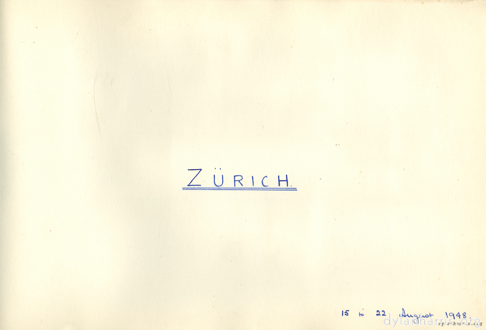 image: Z&uuml;rich 15 to 22 August 1948.