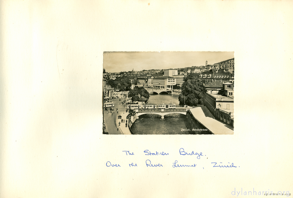 image: The Station Bridge. Over the River Lummat, Z&uuml;rich.