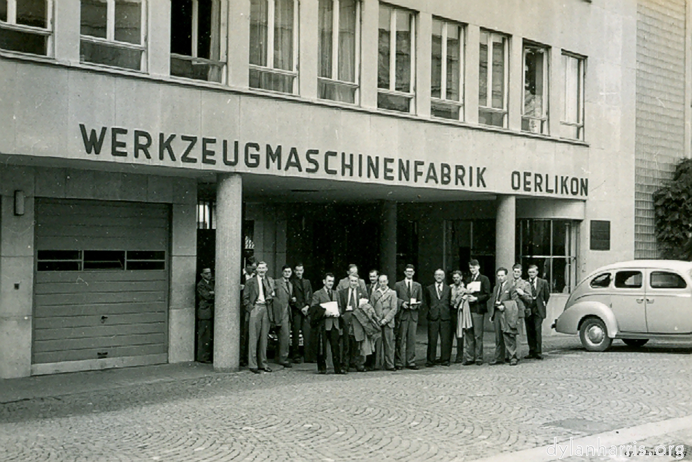 image: Works Main Entrance & some of the lads.