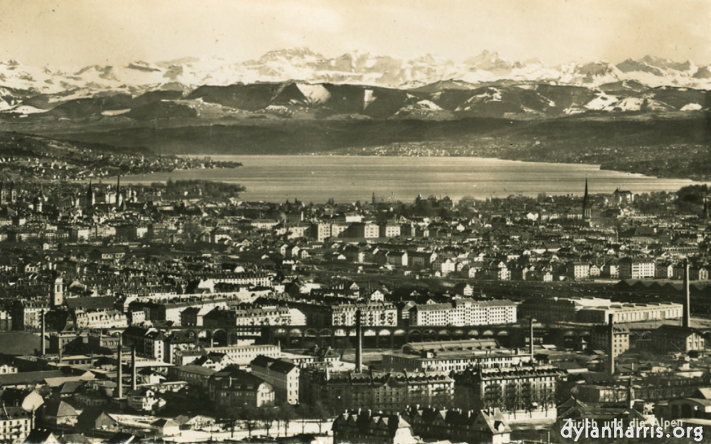 image: Postcard: Z&uuml;rich und die Alpen.